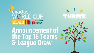 Enactus World Cup 2023 Announcement of the Top 16 Teams amp League Draw [upl. by Nerag]