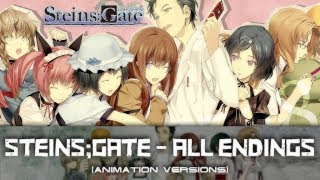 ВРАТА ШТЕЙНА сборник концовок  STEINSGATE ALL ENDINGS русские субтитры 2018 [upl. by Sandie545]