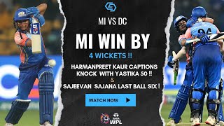 Sajeevan Sajana hits finalball six as defending champion Mumbai Indians beat Delhi Capitals [upl. by Truman840]