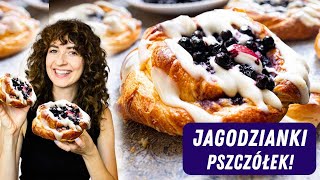 Jagodzianki z lukrem z kremowego serka Wersja Pszczółek 🐝 [upl. by Joelle13]