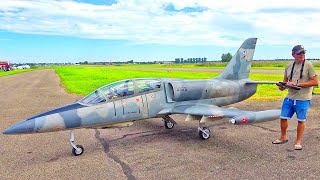 GIANT XXXL 80KG L39 ALBATROS RC TURBINE JET FLIGHT DEMONSTRATION [upl. by Wiseman]