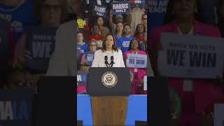 Kamala Harris reacts to interruption by Gaza protesters at Detroit rally [upl. by Wilkison]