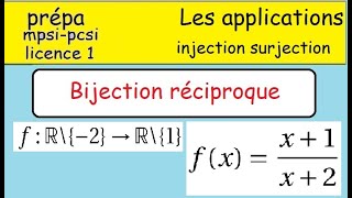 Prépa Les applications Exercices  bijection et réciproque x1x2 [upl. by Esiuqram]