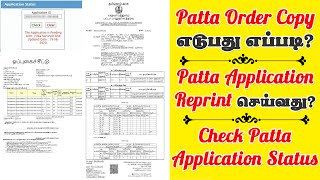 How to Get Patta Order Copy  Check Patta Transfer Status  Reprint Patta Transfer Application [upl. by Jemmie719]