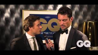 Watch David Gandy Talk Style At The GQ MOTY Awards [upl. by Nivlag]