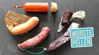 Wurst pellen  Würste schälen  Salami Mettwurst und Cervelat [upl. by Htbazile39]