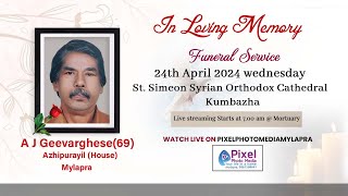 Funeral service  A J Geevarghese Azhipurayil House Mylapra [upl. by Oreste]