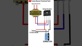 12 Volt Power Supply 12 0 12 Transformer Connection shorts [upl. by Ji964]