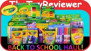 2016 Crayola Back to School Haul HUGE Crayons Markers Pencils Unboxing Toy Review by TheToyReviewer [upl. by Anahc]