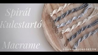 Makramé Spirál kulcstartó készítés egyszerűen  How to make Easy Macrame Spiral Keychain [upl. by Kimon]