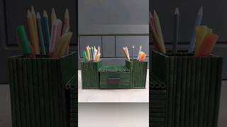 NEWSPAPER PEN STAND TUTORIAL  Newspaper craft tutorial  Diy craftideas craft shorts [upl. by Kcinom862]