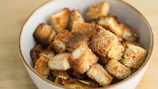 Homemade Croutons Recipe  Quick and Easy [upl. by Eirolav]