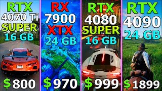 RTX 4070 Ti Super 16 GB vs RX 7900 XTX vs RTX 4080 Super vs RTX 4090  Test in 10 Games [upl. by Notfol]