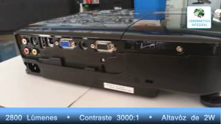 Video proyector Epson powerlite S12 2800 Lumens SVGA USB 3LCD Liviano economico entrega todo mexio [upl. by Ehctav]