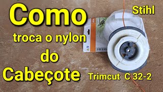 Como troca o nylon cabeçote Trimcut C 322 Stihl [upl. by Brottman]