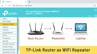 How to Use TPLink Router as a WiFi Repeater TLWR841N [upl. by Jillayne203]