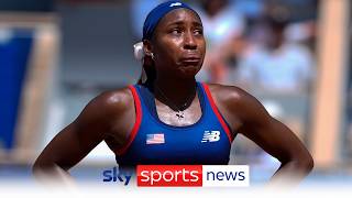 Coco Gauff hits out at umpire during Olympics defeat [upl. by Chico621]