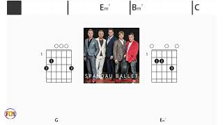 SPANDAU BALLET Through the Barricades FCN GUITAR CHORDS amp LYRICS [upl. by Demy]