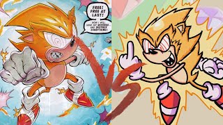 Fleetway Super Sonic but GAME VS ORIGINAL [upl. by Rey209]