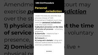 Bar Exam Civil  Personal Jurisdiction barexamprep [upl. by Nicolella655]