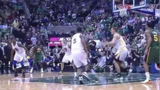 Derrick Favors dunks on Golden State [upl. by Dulcine]