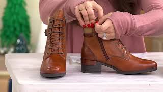 Pikolinos Leather LaceUp Boots  Marlina on QVC [upl. by Ardehs188]