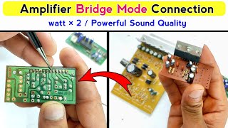 Amplifier bridge mode connection  6283 ic bridge mode  4440 bridge amplifier [upl. by Chiles384]