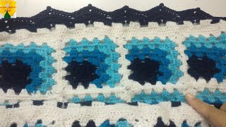 Crochet Mitered Granny Square Pattern For Table Mats RugBed CoverTable Runner And MoreVery Easy [upl. by Myrtle965]