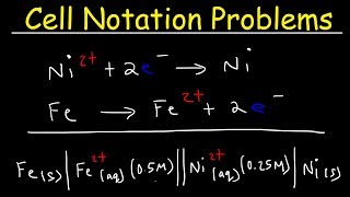 Cell Notation Practice Problems Voltaic Cells  Electrochemistry [upl. by Anelis]