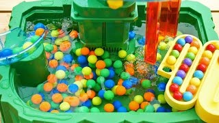 Marble run race ASMR ☆ New dinosaur somen slider amp yellow twisting slope [upl. by Damian]