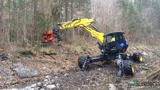 KAISER S12 Spider excavator with tree cutter attachment [upl. by Leeke]