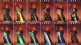 Diluc Weapons Comparison  Genshin Impact [upl. by Aleydis]