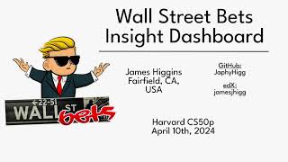 Wall Street Bets Insight Dashboard  Harvard CS50p Final Project [upl. by Yelda]