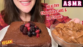 ASMR The BEST Vegan Chocolate CAKE amp Ice Cream  ASMR MUKBANG [upl. by Ahsael]