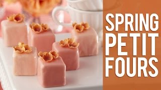 Learn how to Decorate Spring Petit Fours using the Flower and Leaf Mini Fondant CutOuts [upl. by Elrebma183]