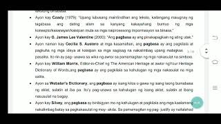 MODYUL 1 Kahulugan Elemento at Proseso ng Pagbasa [upl. by Ruella]