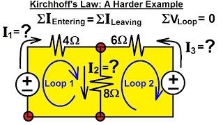 Electrical Engineering Basic Laws 12 of 31 Kirchhoffs Laws A Harder [upl. by Tallbott]