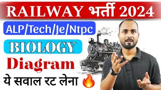 Railway Exam 2024  Biology Diagram के ये सवाल रट के जाना 🔥  Railway Science  RRB Biology RLY SPL [upl. by Jeanelle]