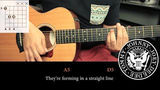 Como tocar quotBlitzkrieg Bopquot de The Ramones  Tutorial Guitarra  TAB HD [upl. by Aicatsana]