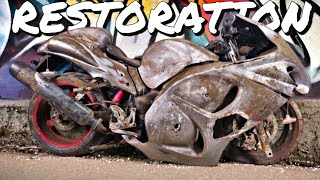 Suzuki hayabusa restoration  Restored hayabusa Sport Motorcycle  Old Bike Restoration And Repair [upl. by Zetrauq]