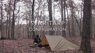 Solo Tarp Shelter Star Configuration Bushcraft [upl. by Akitnahs665]