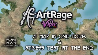 ArtRage Vitae Fantasy Map in one hour and STRESS TEST [upl. by Aissej]