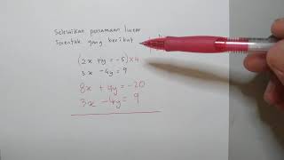 Persamaan Linear Serentak Kaedah Penghapusan Contoh Soalan MATEMATIK SPM Kertas 2 Bahagian A [upl. by Vinna478]