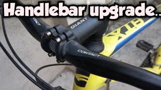 How to upgrade to a wider handle bars of your MTB  How to change cycle handle [upl. by Atil]