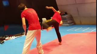 Practice 1  Taekwondo kicking combination  Jaouad Achab [upl. by Nwahsad]