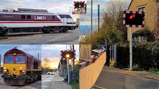 A lateafternoon at the longest level crossing in the UK  Helpston Level Crossing Cambridgeshire [upl. by Yarehs]