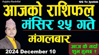 Aajako Rashifal Mangsir 25  10 December 2024 Todays Horoscope arise to pisces  Aajako Rashifal [upl. by Esylla355]