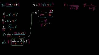 Deducción de la transformación de Lorentz Parte 3  Física  Khan Academy en Español [upl. by Brine]