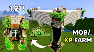 Minecraft EASY Mob Xp FARM FOR ANY WORLD Tutorial 121 [upl. by Aileve]