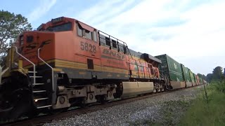 BNSF 5828 25th Anniversary trails on NS 240 flying thru Suwanee GA 7272024 [upl. by Brice]